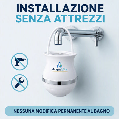 Installazione senza attrezzi del filtro AcquaVita per vasca